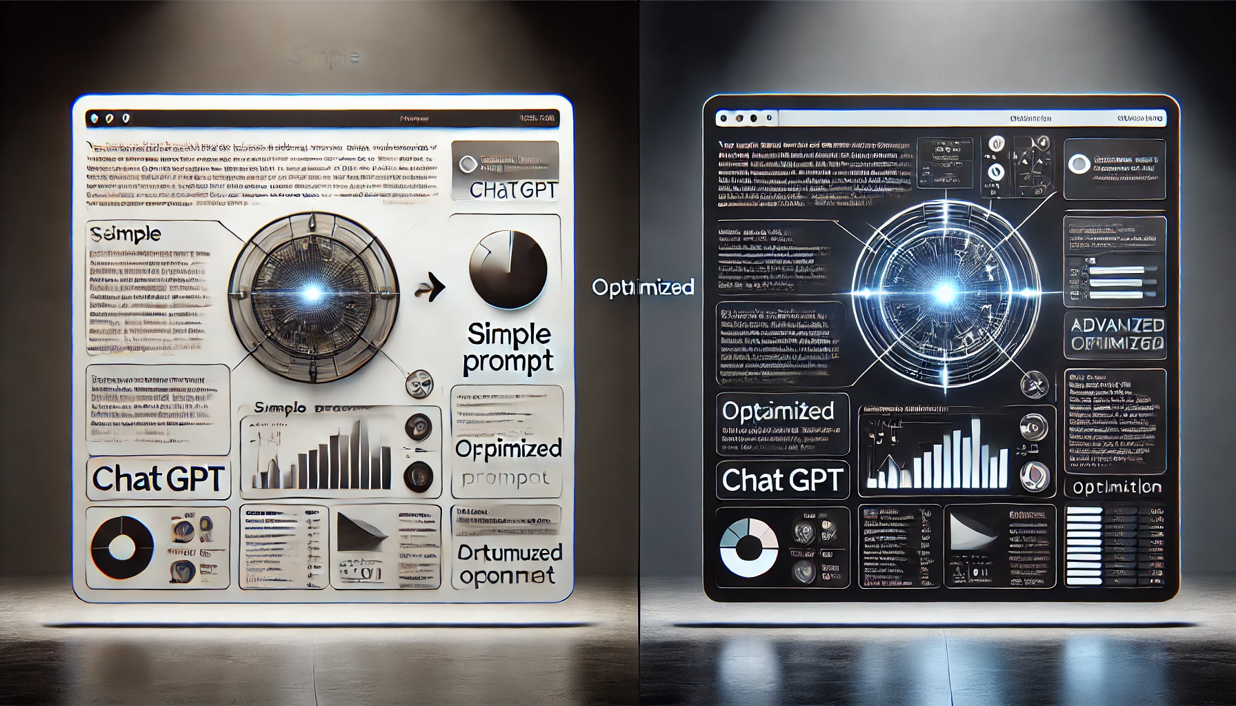 Simple vs advanced AI prompt comparison